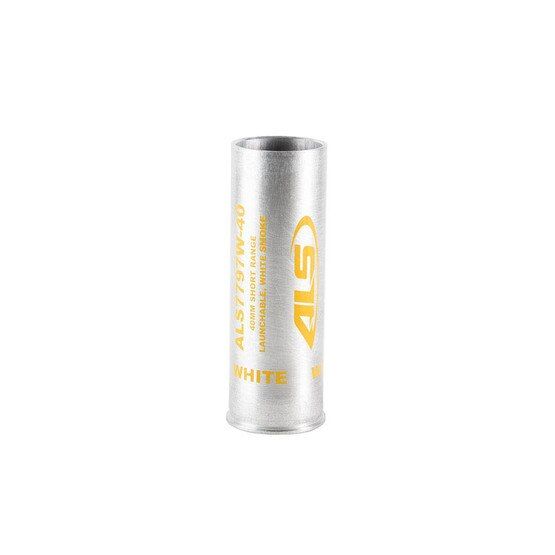 Launchable white smoke grenade for law enforcement.